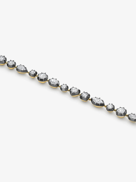 Signature Multi-Shape Diamond Button Back Bracelet View 2