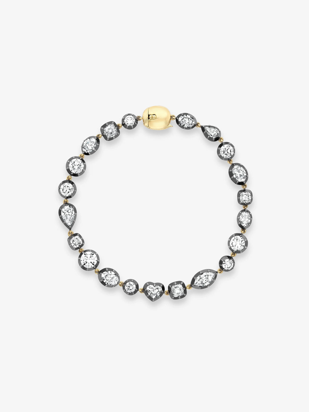 Signature Multi-Shape Diamond Button Back Bracelet  View 1