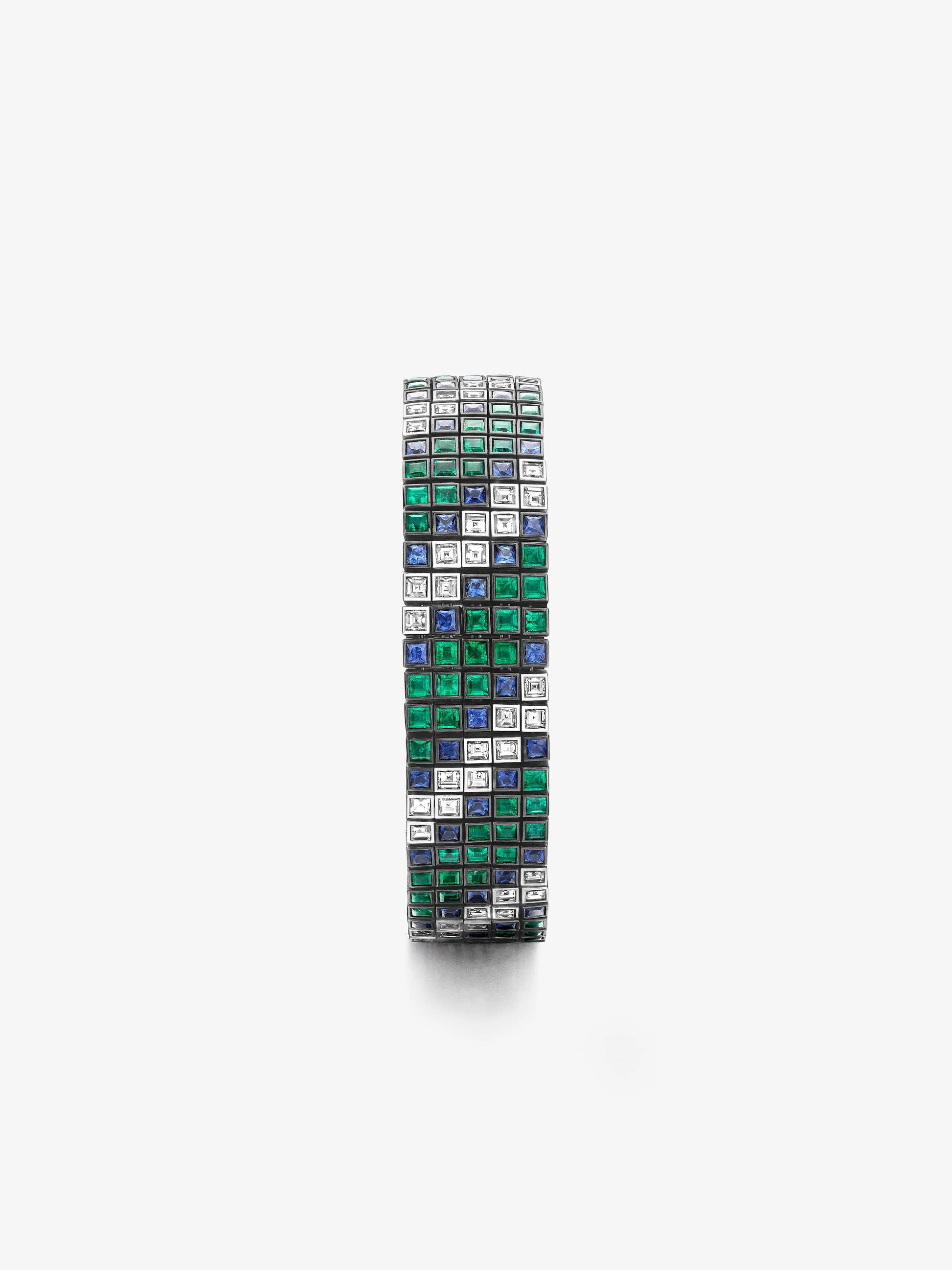 Tapestry Emerald, Diamond & Sapphire Italic Bracelet View 2