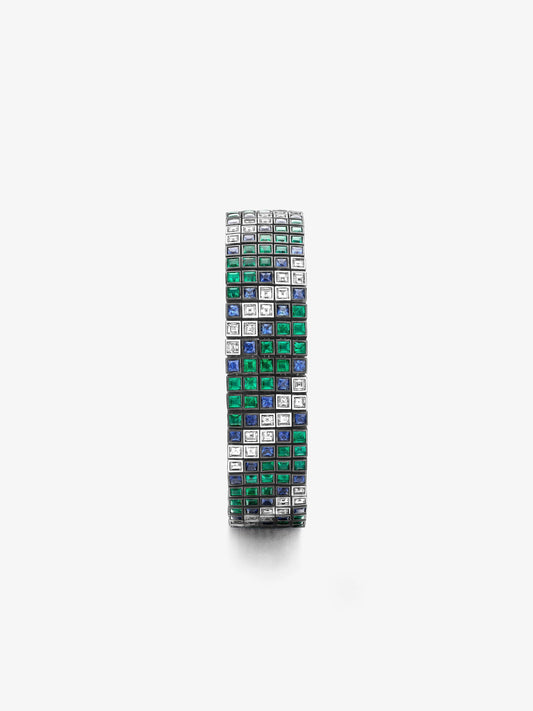 Tapestry Emerald, Diamond & Sapphire Italic Bracelet View 2
