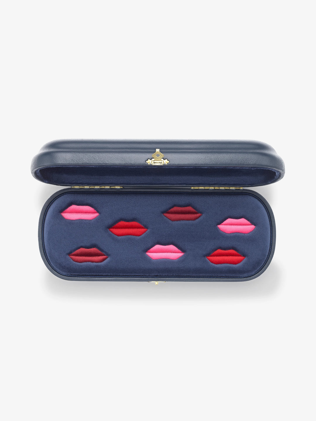 A Kiss Me Lips Navy Ring Box  View 1