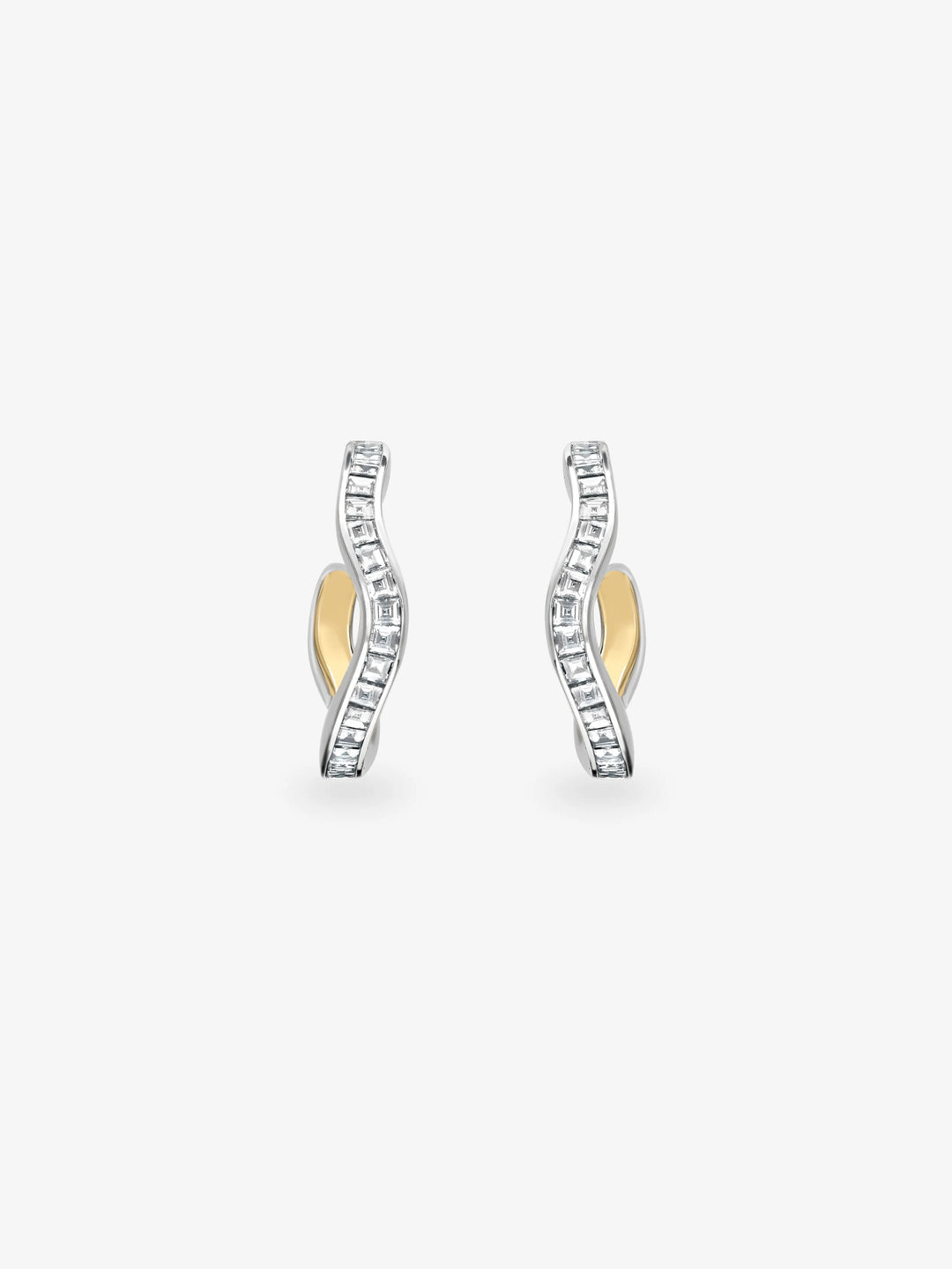 Carmela Carré-Cut Diamond & White Gold Spaghetti Hoop Earrings  View 1