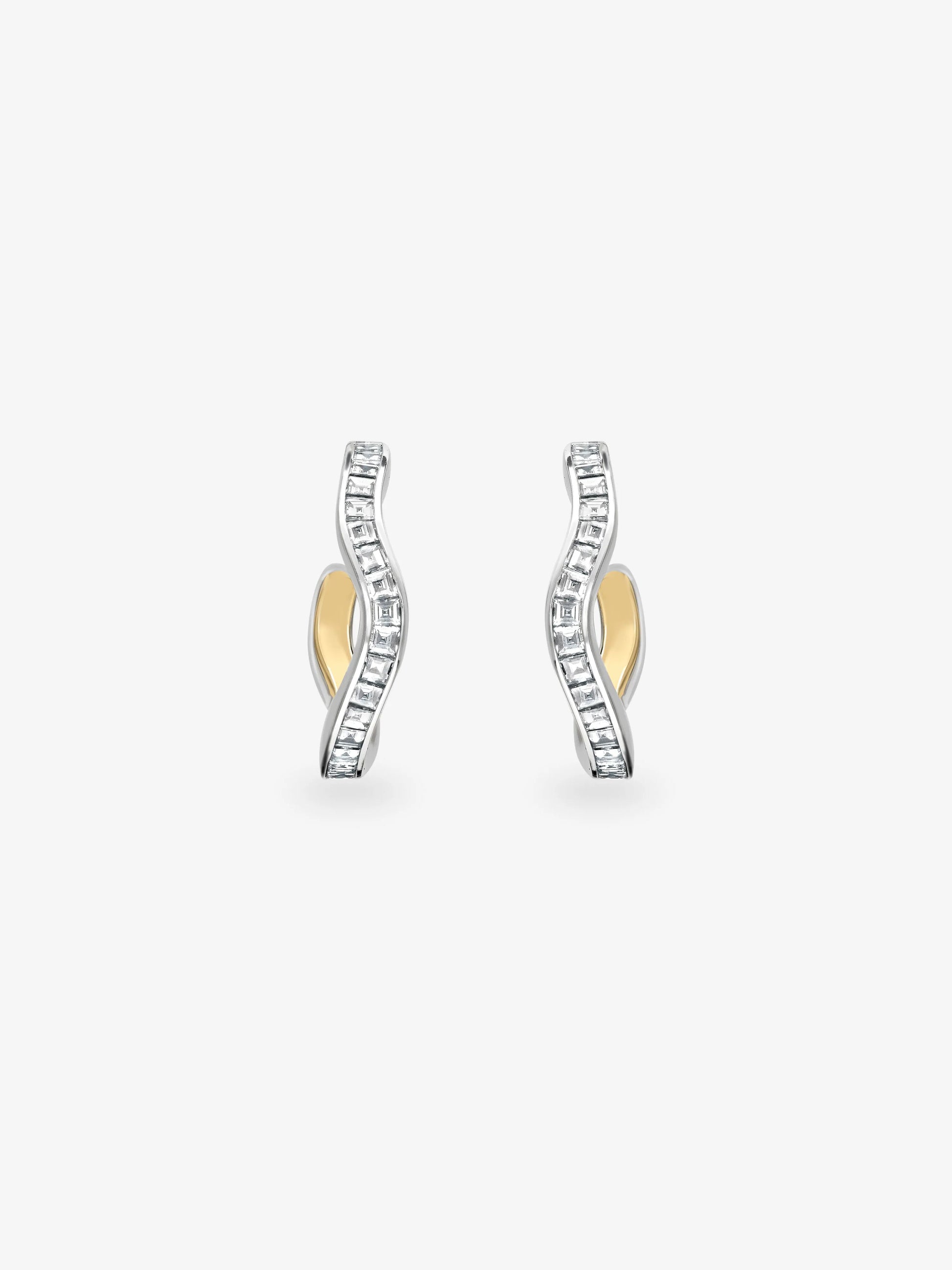Carmela Carré-Cut Diamond & White Gold Spaghetti Hoop Earrings View 1