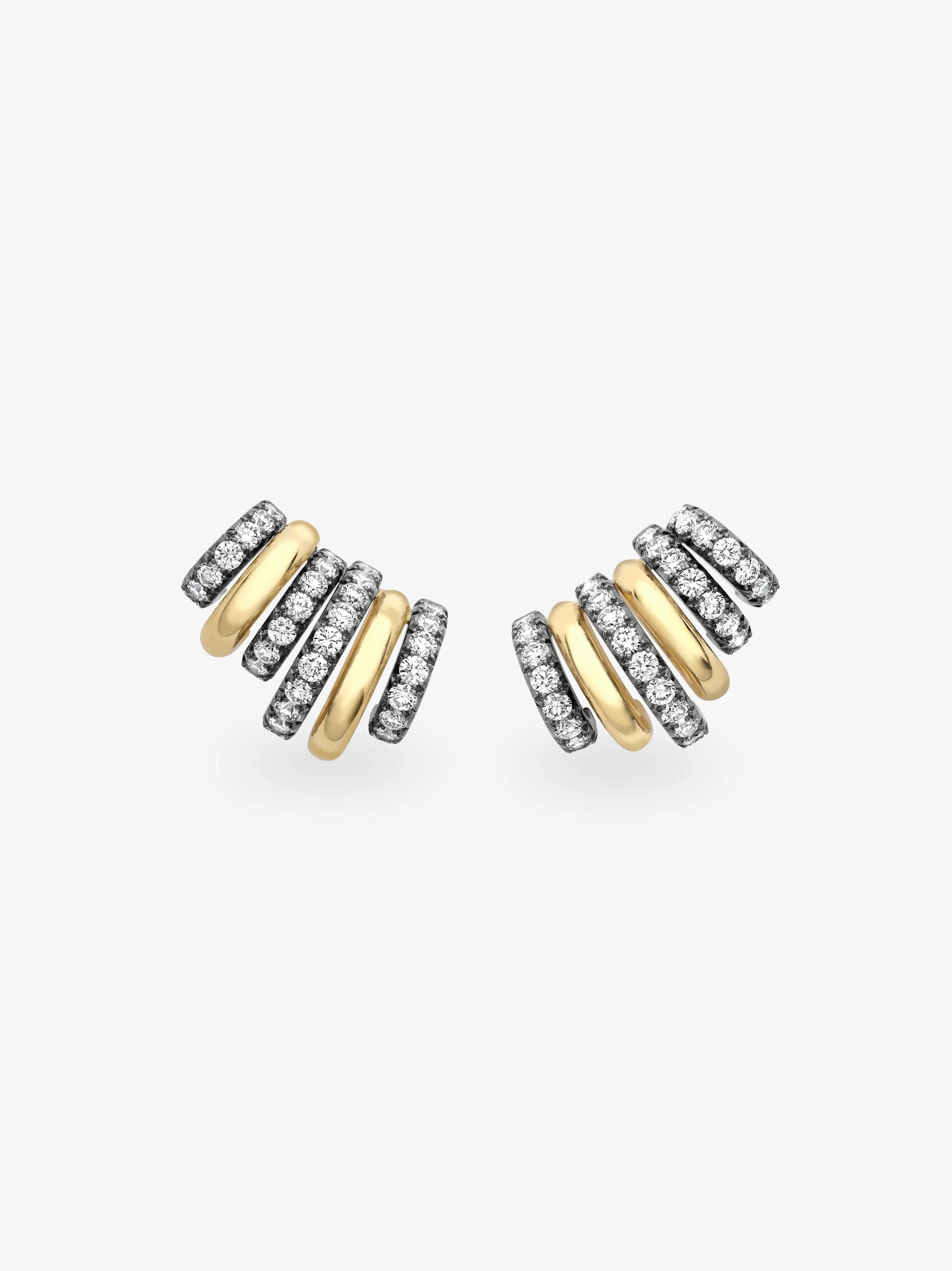 Carmela Diamond & Blackened Gold Spaghettio Earrings View 1