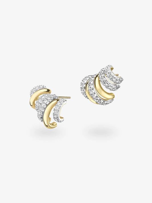 Carmela Diamond & Gold Spaghettio Earrings View 2