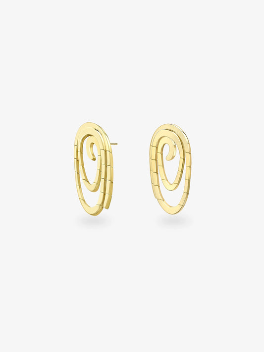 Carmela Gold Spiral Earrings View 2