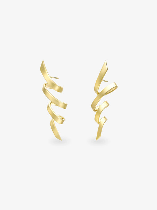 Carmela Gold Tagliatelle Earrings View 2