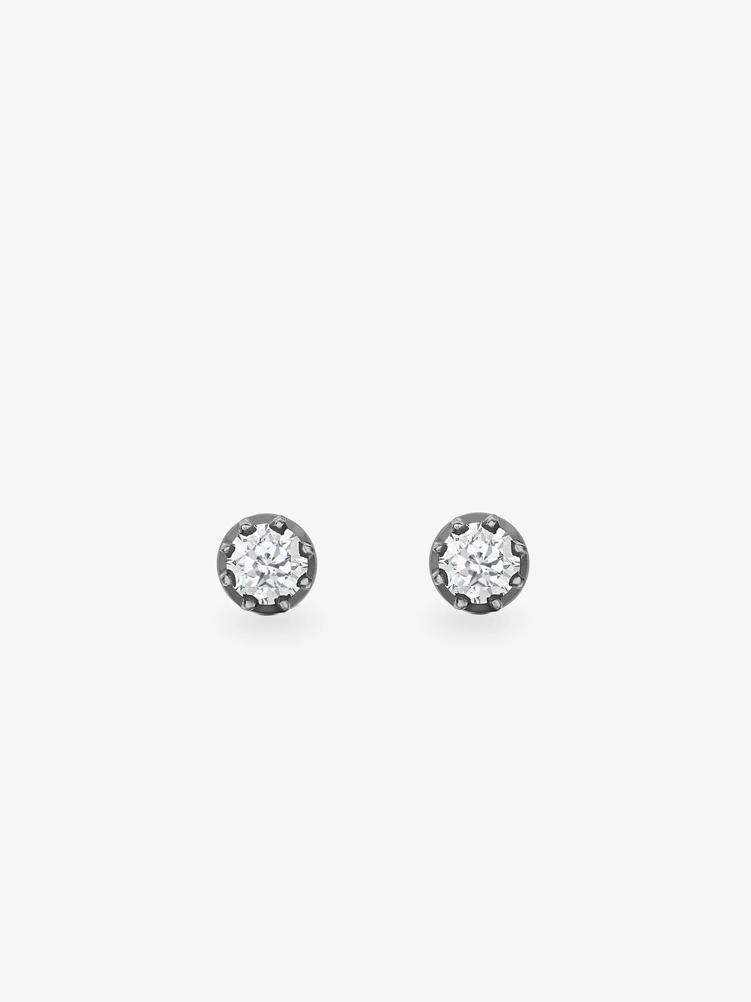 0.20ct Diamond & Blackened Gold Stud Earrings View 1