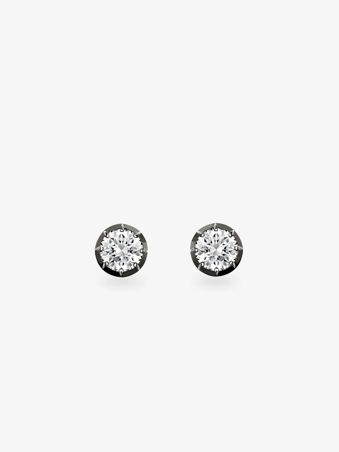 0.50ct Diamond & Blackened Gold Stud Earrings View 1