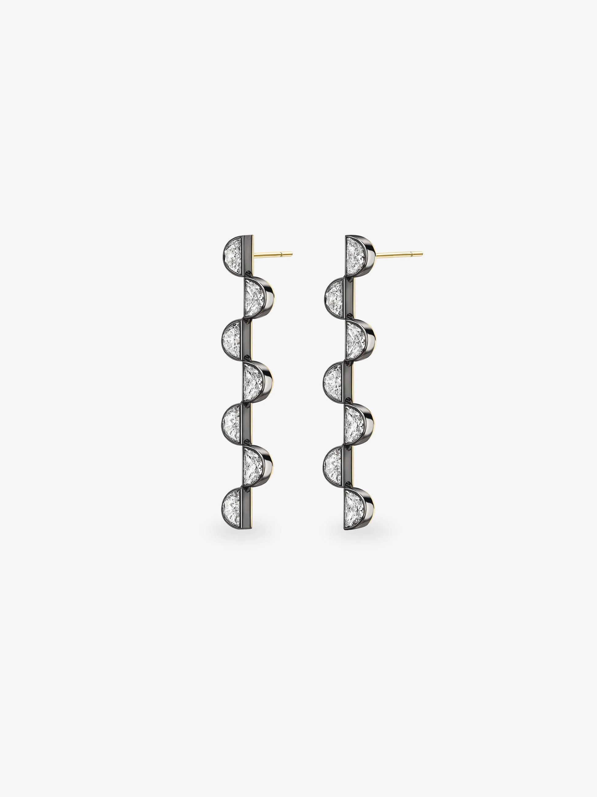 Moonshine Long Diamond Earrings View 2