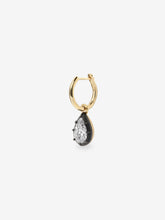 0.70ct Pear-Shaped Diamond & Blackened Gold Single Gypset Hoop Earring
