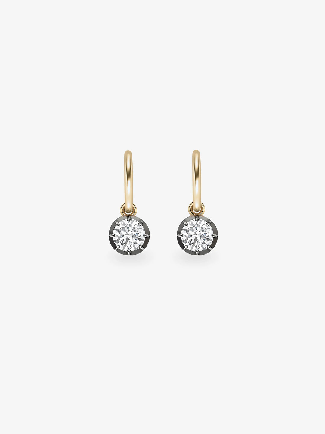 0.70ct Diamond & Blackened Gold Gypset Hoop Earrings  View 1