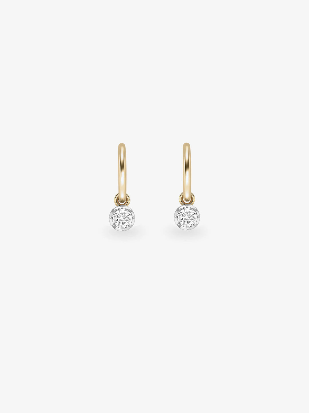 0.20ct Diamond & White Gold Gypset Hoop Earrings  View 1