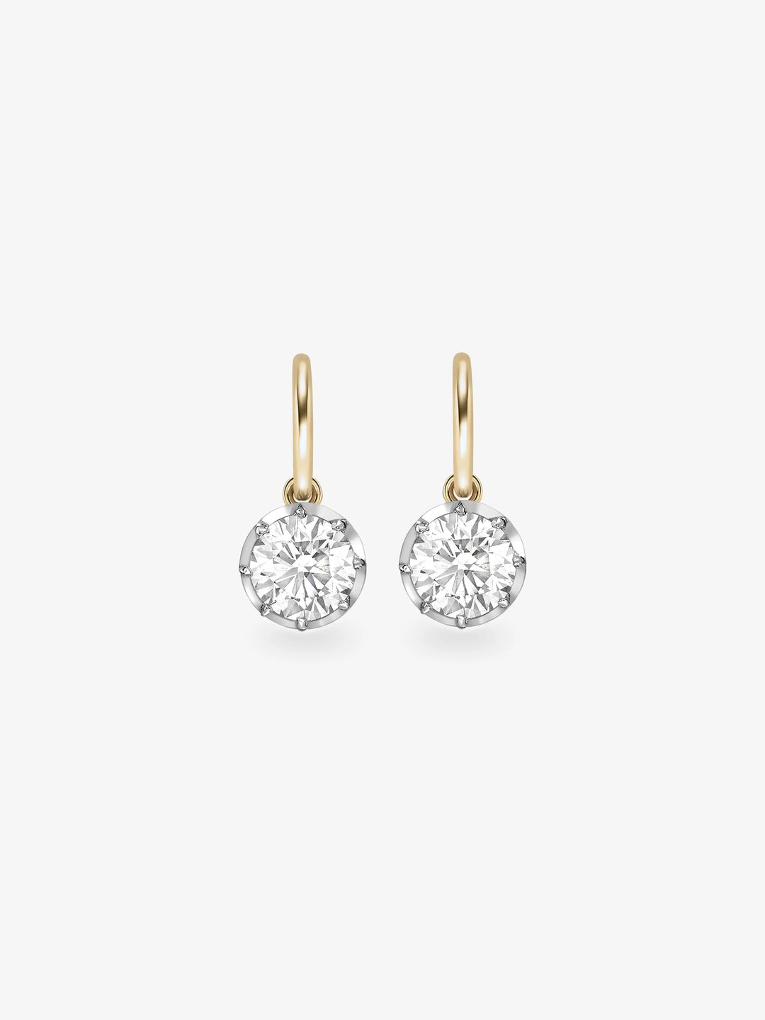 2ct Diamond & White Gold Gypset Hoop Earrings  View 1