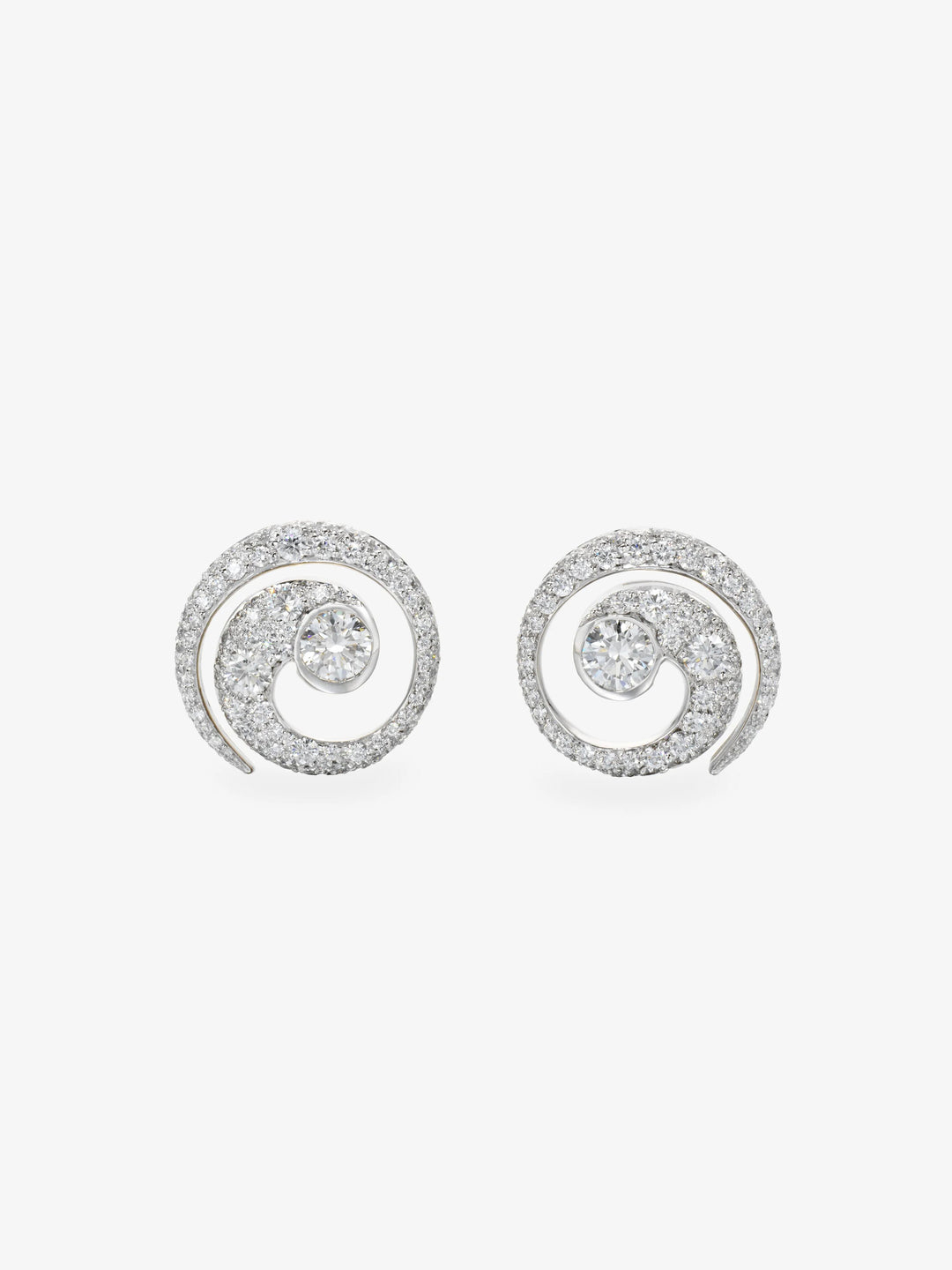 Tattoo Diamond & White Gold Stud Earrings View 1