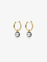 0.50ct East-West Oval Diamond & Blackened Gold Gypset Hoop Earrings
