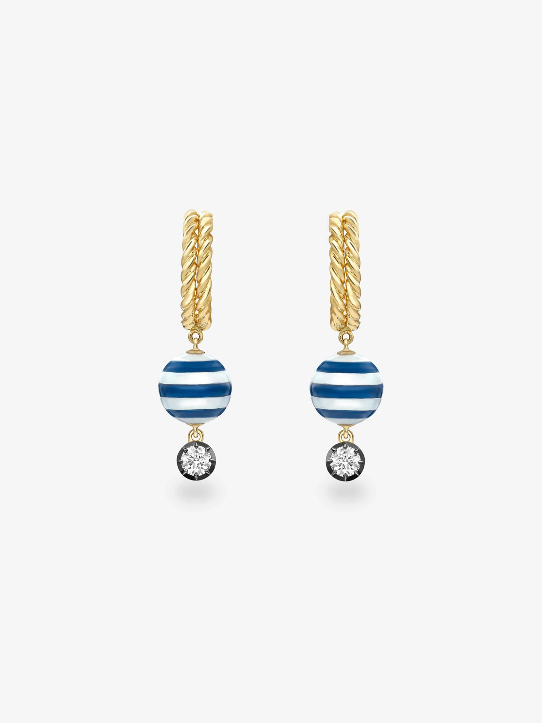 Hello Sailor Rope & Pearl Hoop Earrings View 1