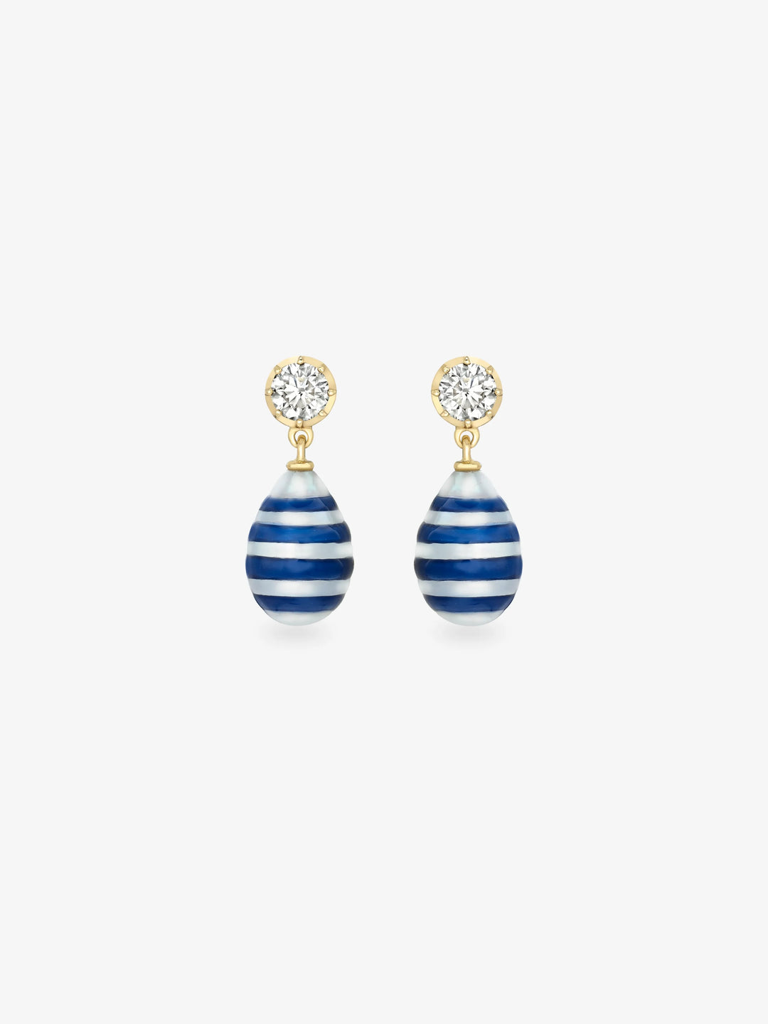 Hello Sailor Breton Pearl & Diamond Earrings View 1