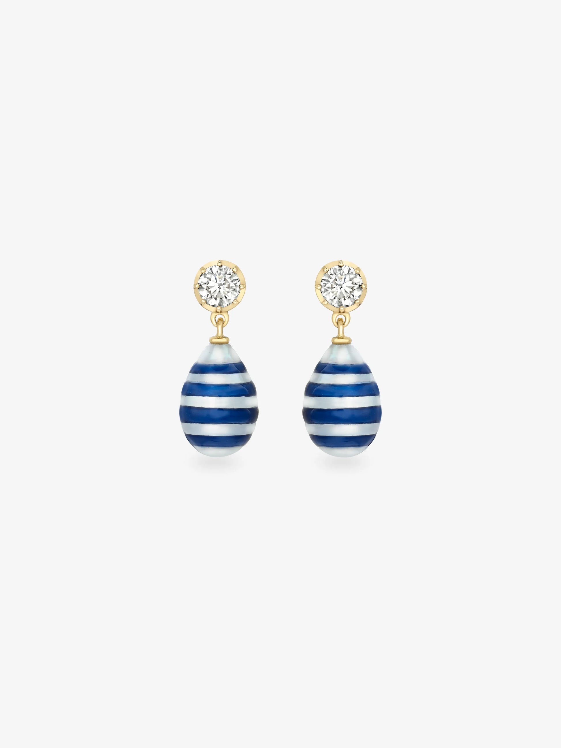 Hello Sailor Breton Pearl & Diamond Earrings View 1