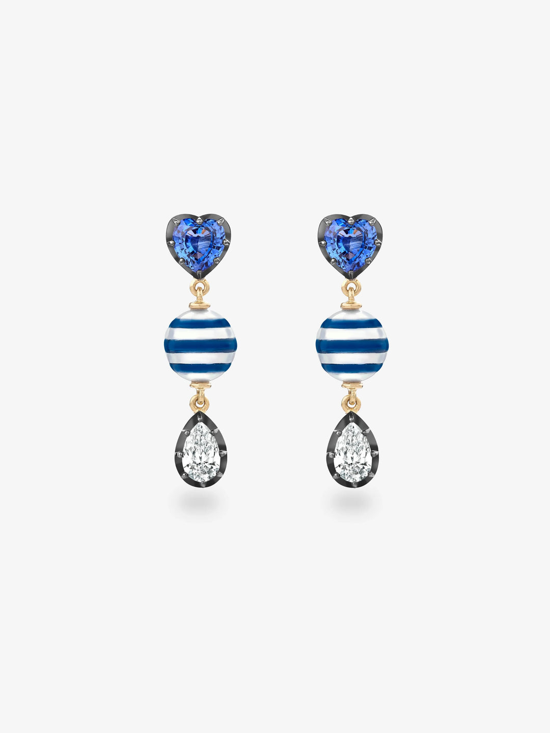 Hello Sailor You're My Anchor Sapphire, Pearl & Diamond Earrings View 1