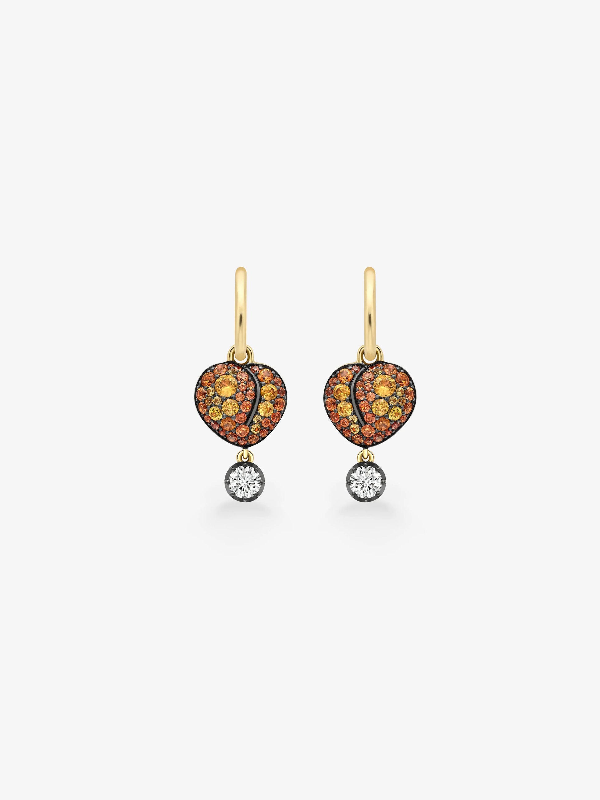 Fruit Salad Peachy Sapphire & Diamond Gypset Hoop Earrings View 1