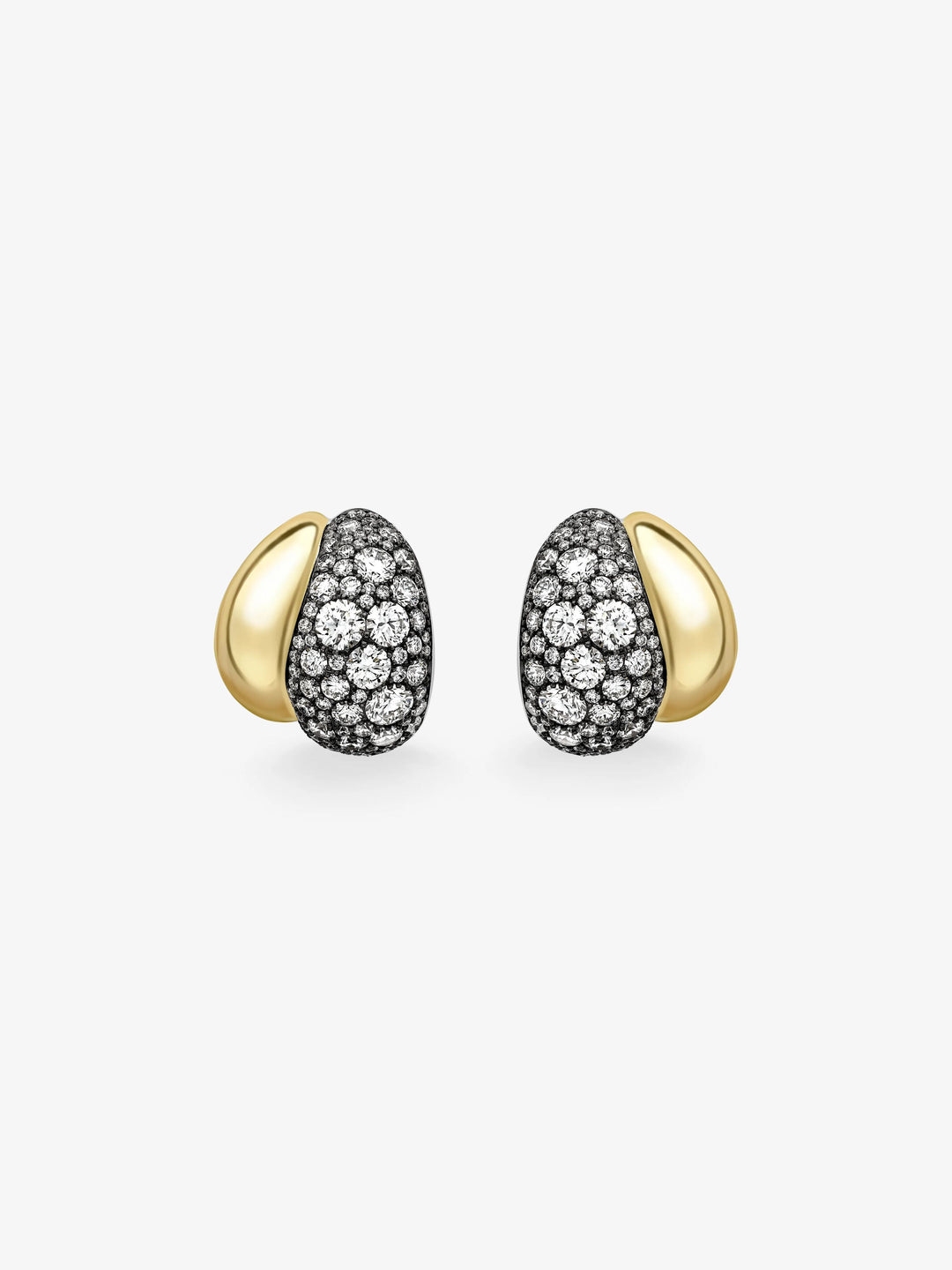 Rush Hour Diamond & Yellow Gold Double Take Earrings  View 1