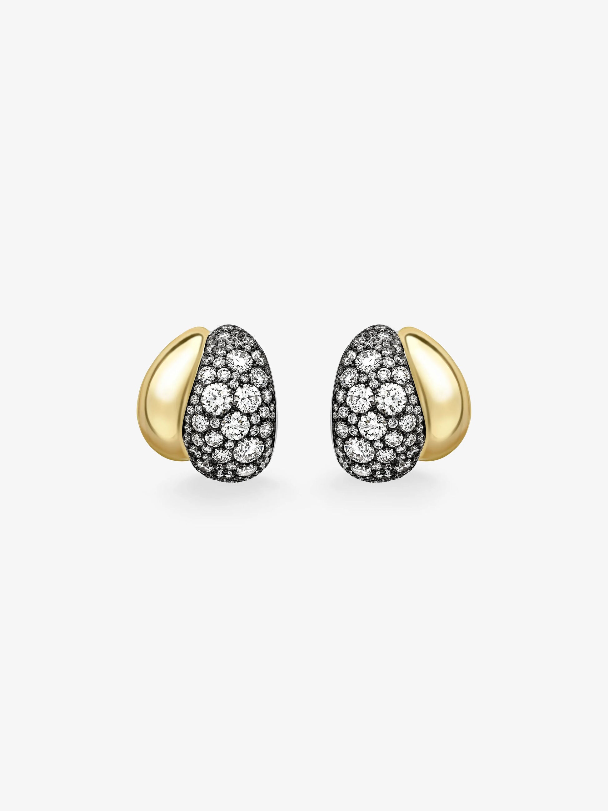 Rush Hour Diamond & Yellow Gold Double Take Earrings View 1
