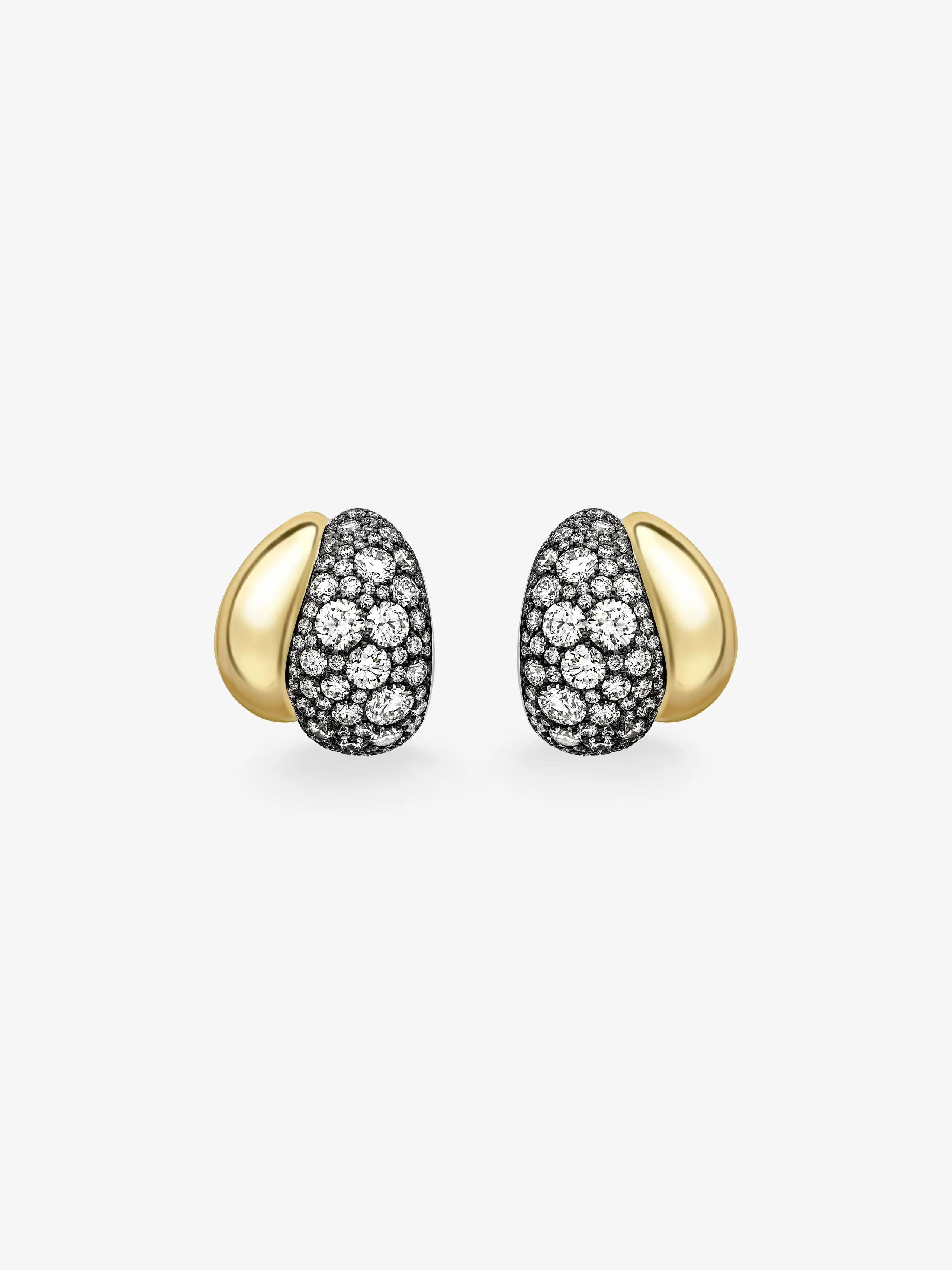 Rush Hour Diamond & Yellow Gold Double Take Earrings View 1