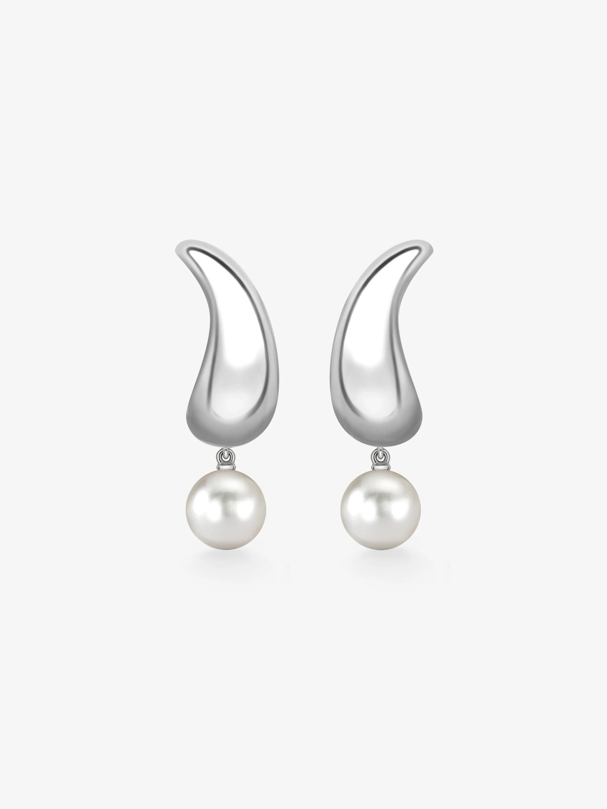 Rush Hour 'Til Late White Gold Pearl Earrings View 1