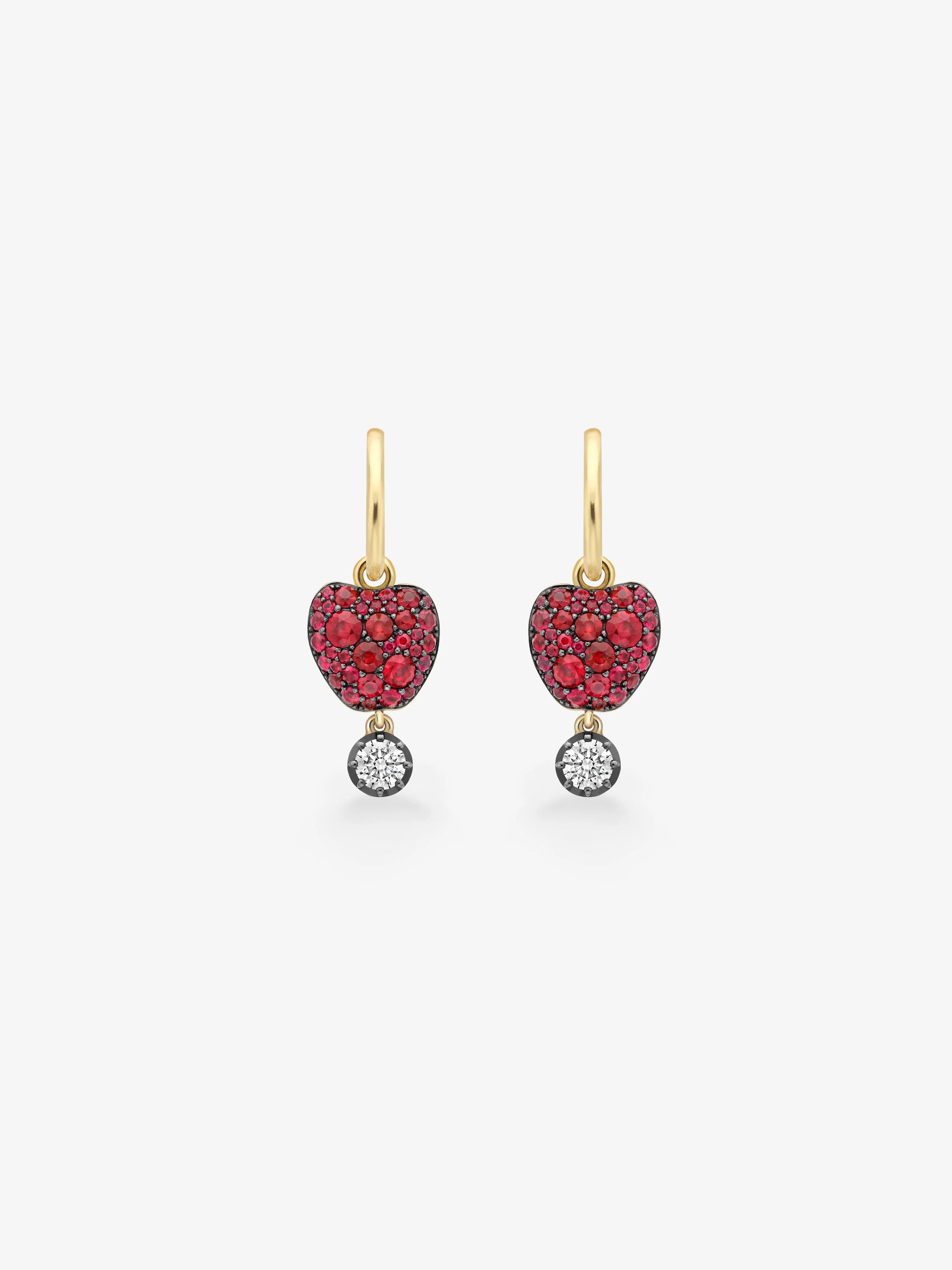 Fruit Salad Ruby Apple & Diamond Gypset Hoop Earrings View 1
