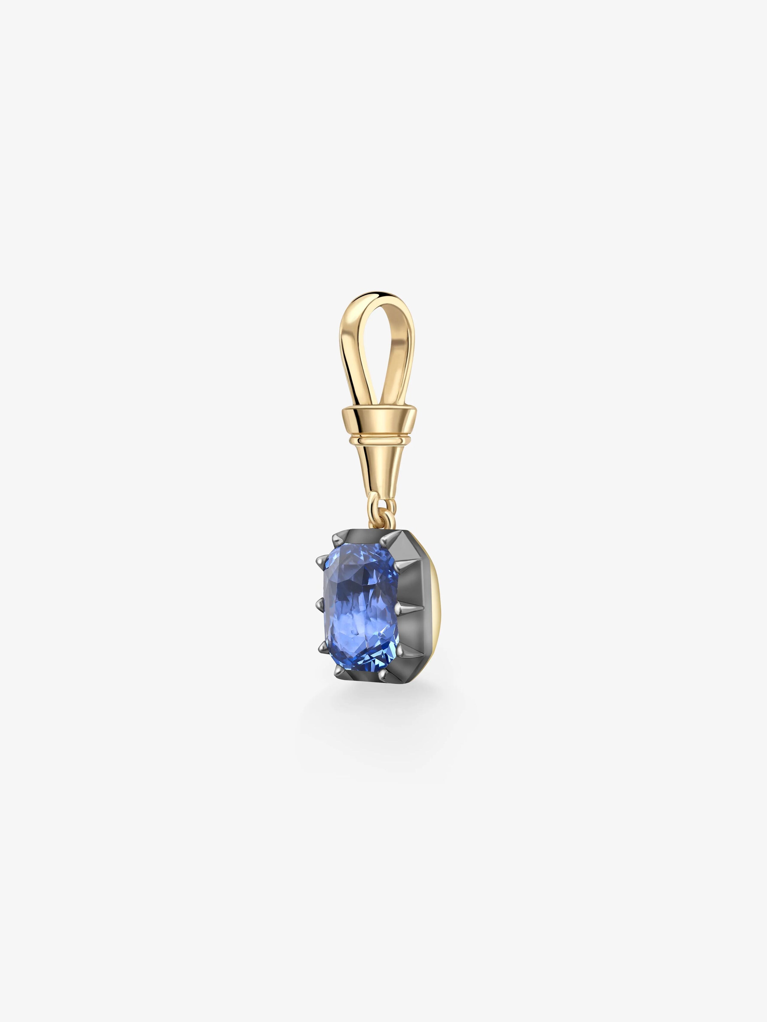 Ball n Chain 5.03ct Emerald Cut Sapphire Pendant View 4