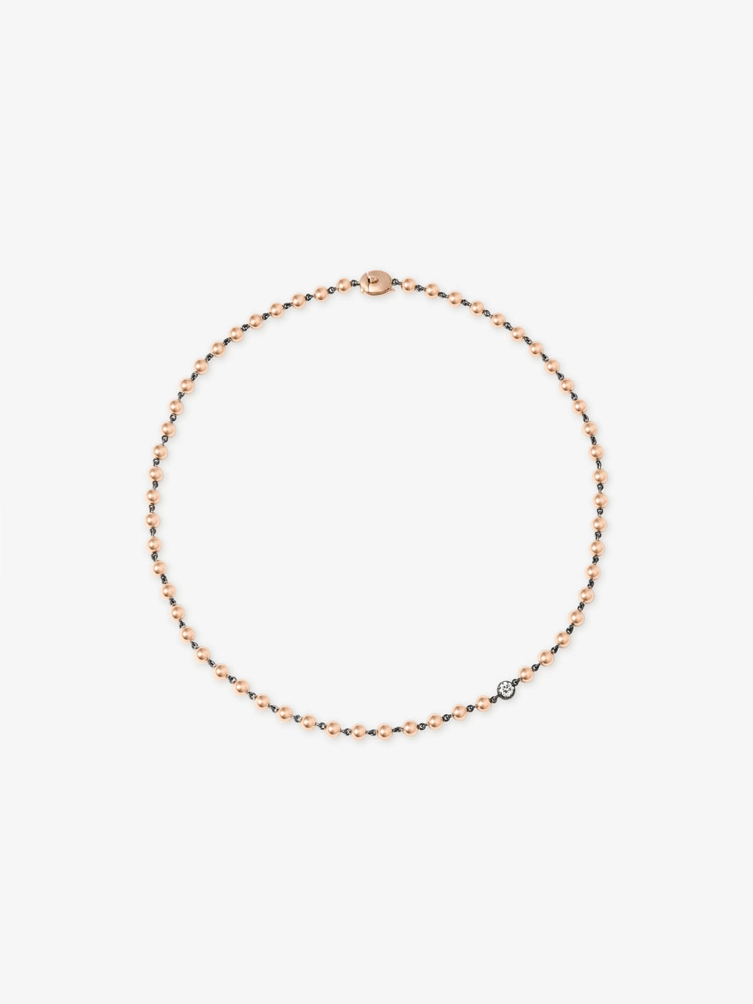 Ball n Chain Rose Gold Diamond 16" Necklace  View 1