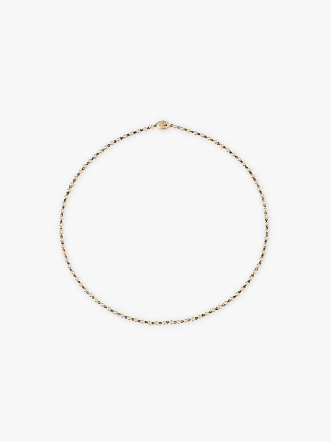 Micro Ball n Chain Yellow Gold 16" Necklace  View 1