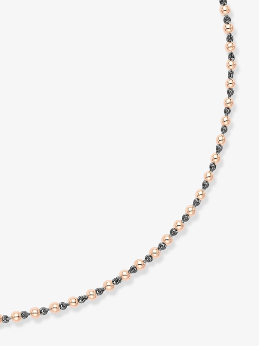 Micro Ball n Chain Rose Gold 18" Necklace View 2