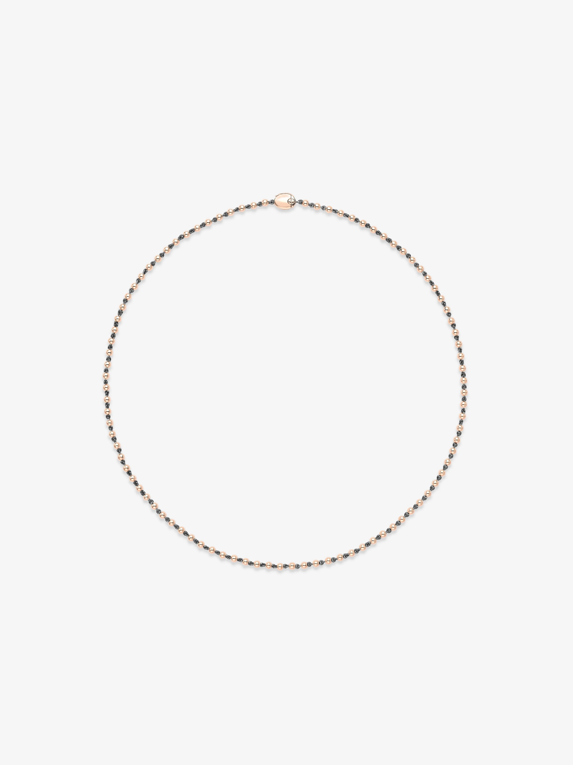 Micro Ball n Chain Rose Gold 18" Necklace View 1