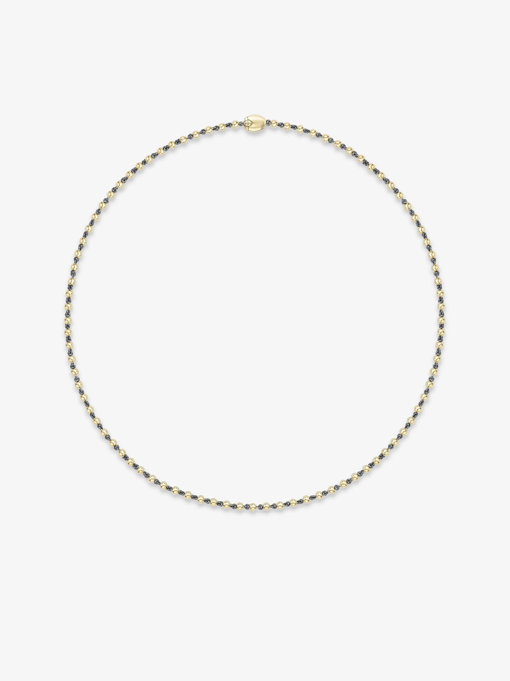 Micro Ball n Chain Yellow Gold 18" Necklace View 1