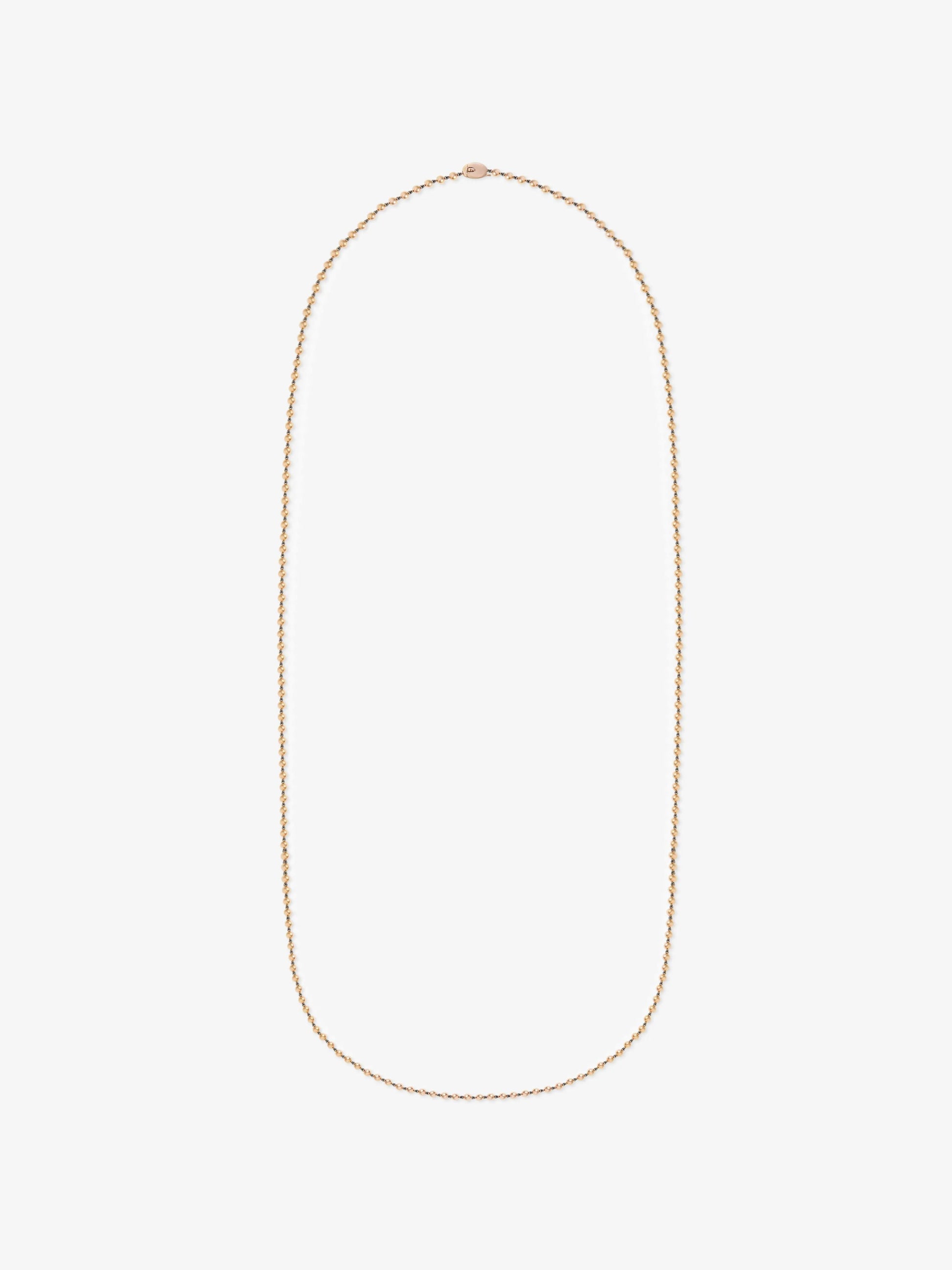 Micro Ball n Chain Rose Gold 36" Necklace View 1