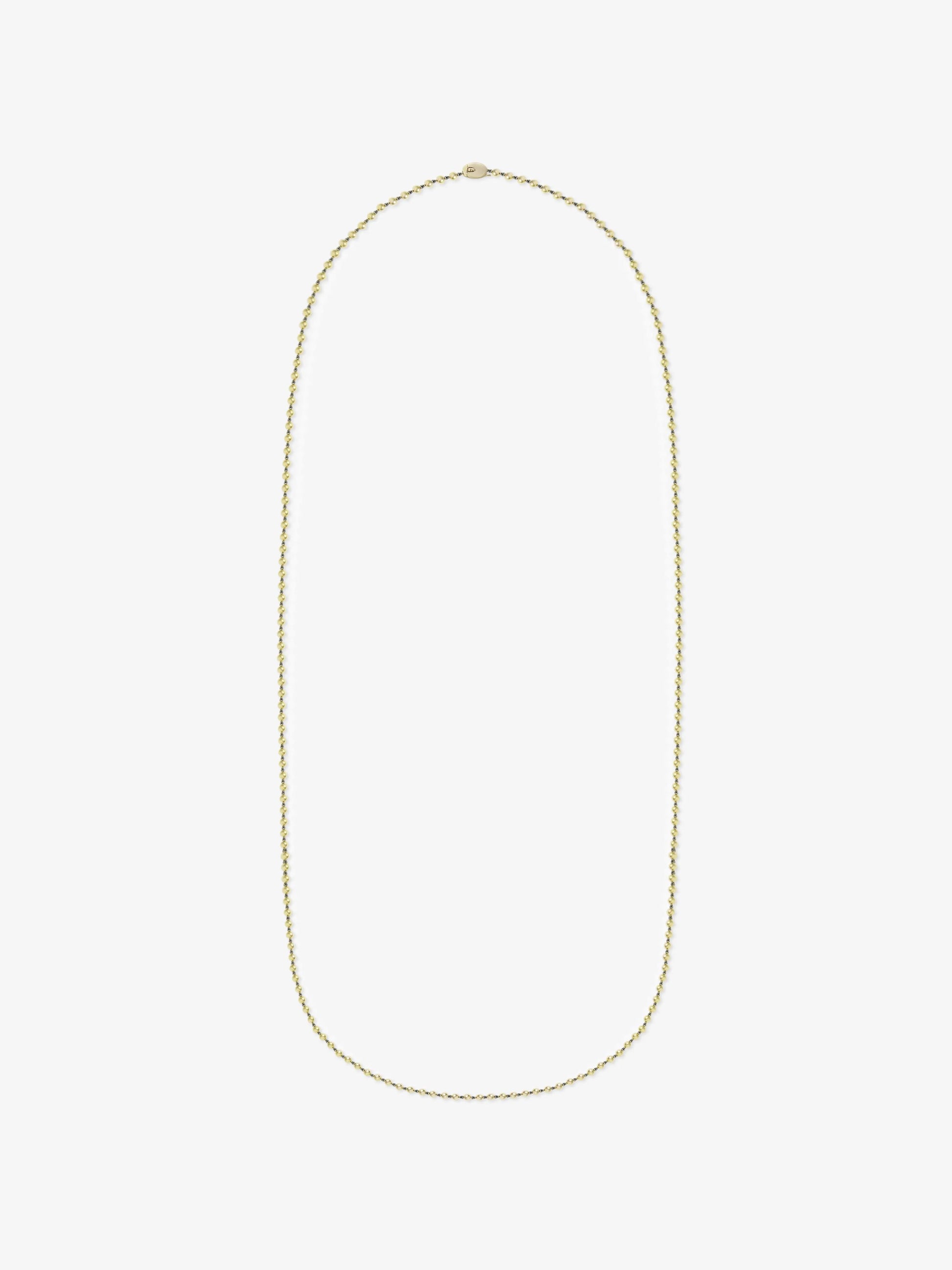 Micro Ball n Chain Yellow Gold 36" Necklace View 1