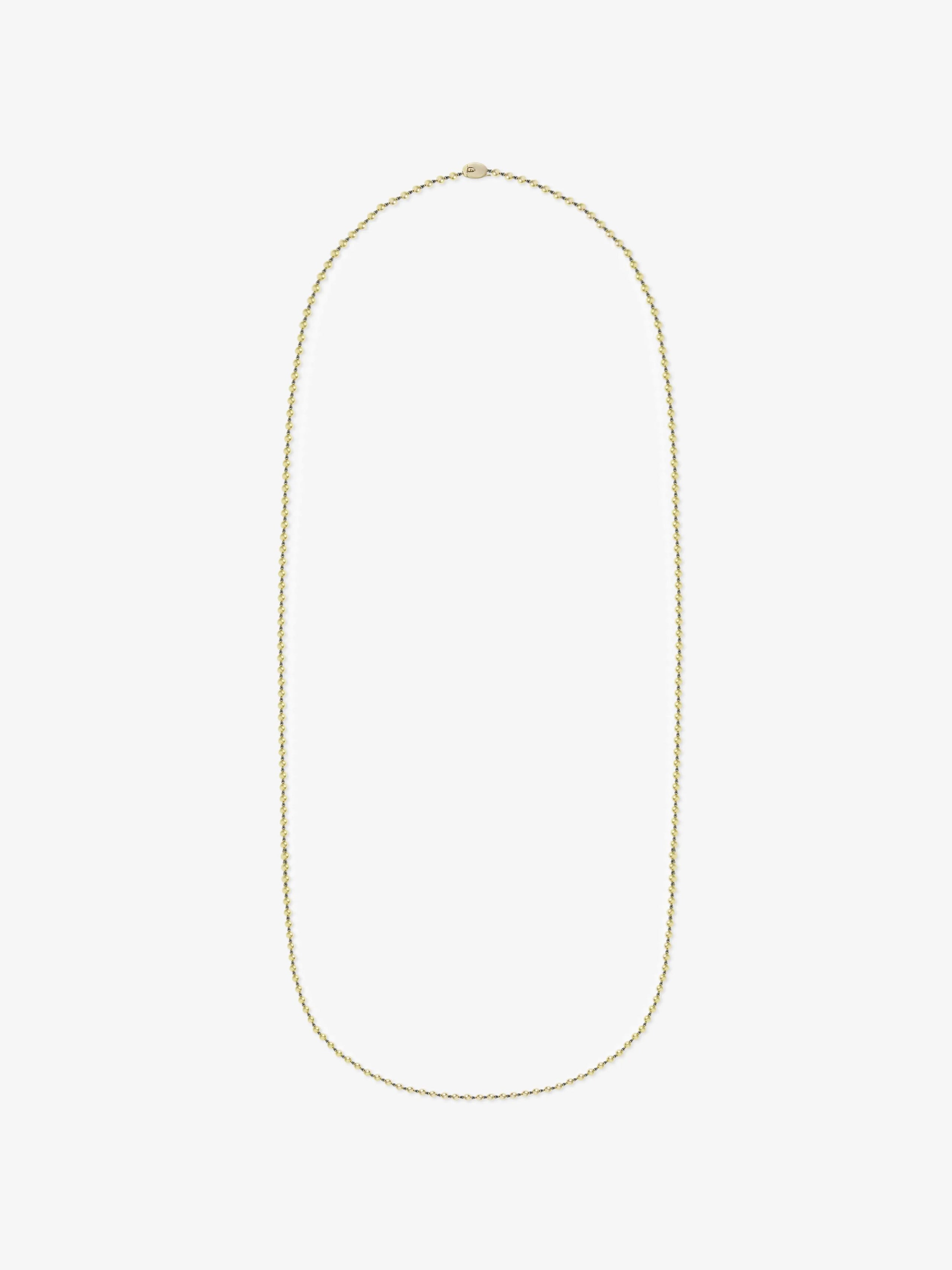 Micro Ball n Chain Yellow Gold 36" Necklace View 1