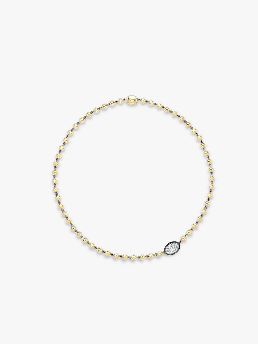 Ball n Chain East-West 2ct Oval Diamond 16" Necklace  View 1