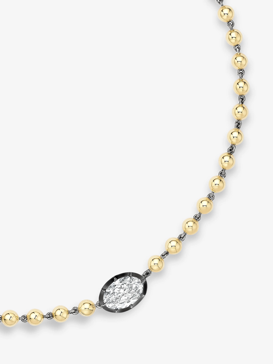 Ball n Chain East-West 2ct Oval Diamond 16" Necklace View 2