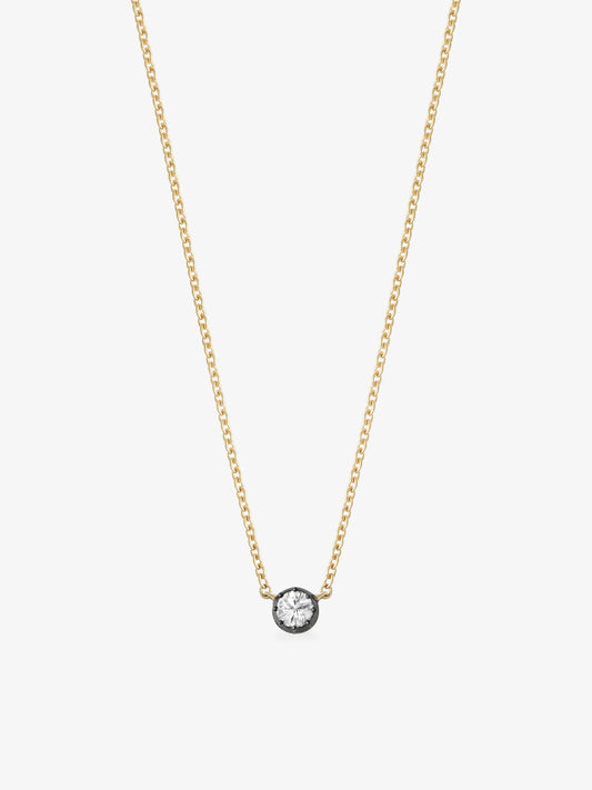 Georgian Cut-Down 0.25ct Diamond & Blackened Gold Pendant View 2