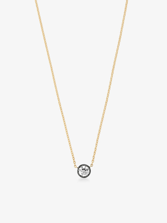 Georgian Cut-Down 0.70ct Diamond & Blackened Gold Pendant View 2