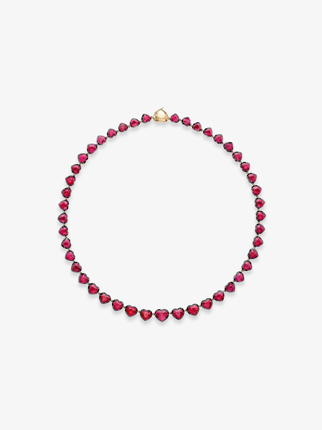 Signature Ruby Heart Button Back Necklace  View 1