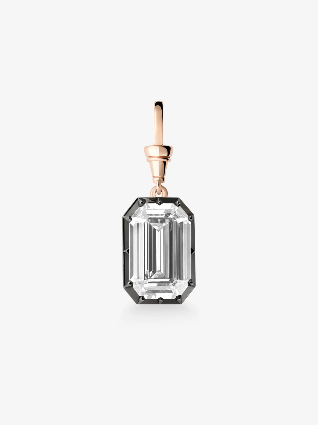 Ball n Chain 11.83ct Emerald Cut Diamond Pendant  View 1