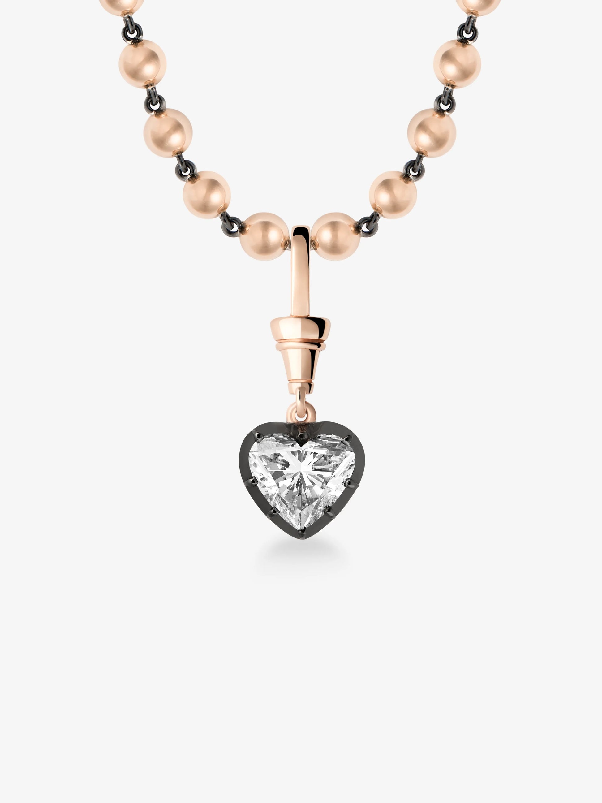 Ball n Chain 3.02ct Heart-Shaped Diamond Pendant View 2