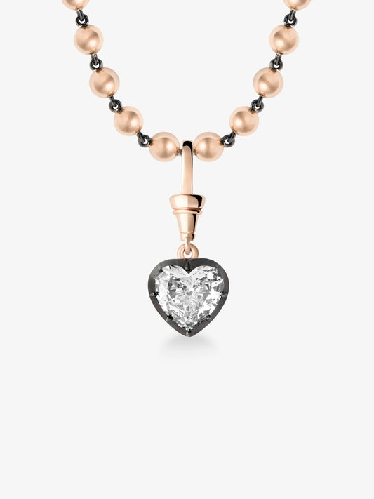 Ball n Chain 2.01ct Heart-Shaped Diamond Pendant View 2
