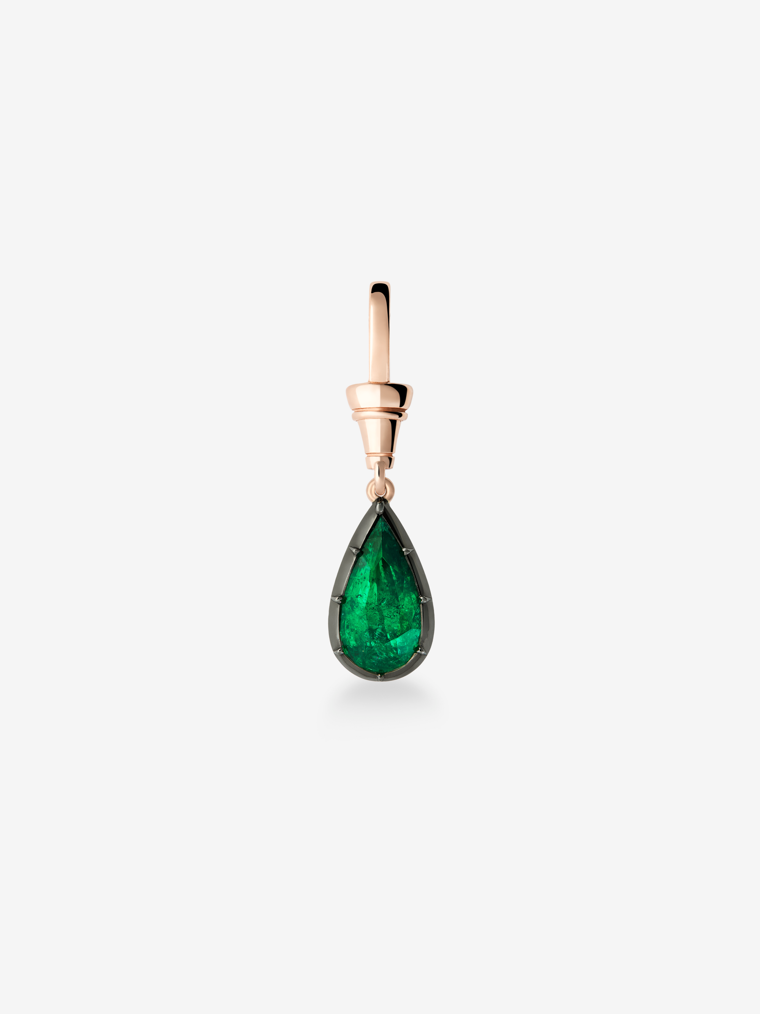 Ball n Chain 4.04ct Pear-Shaped Emerald Pendant View 1