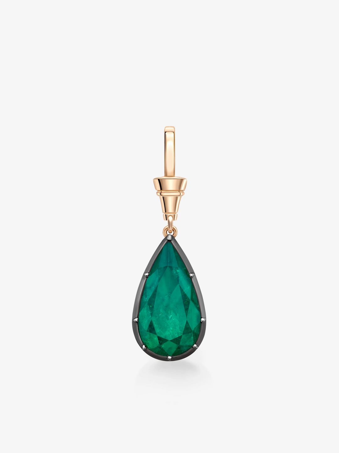 Ball n Chain 5.14ct Pear-Shaped Emerald Pendant View 1