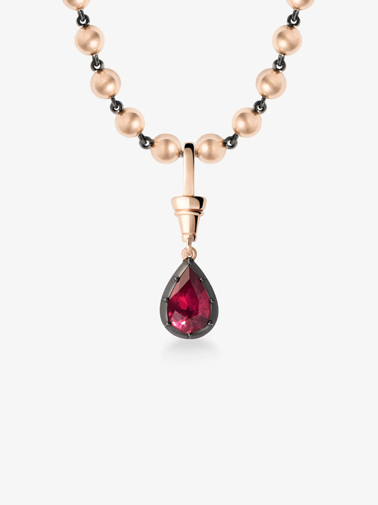 Ball n Chain 1.99ct Pear-Shaped Ruby Pendant View 2